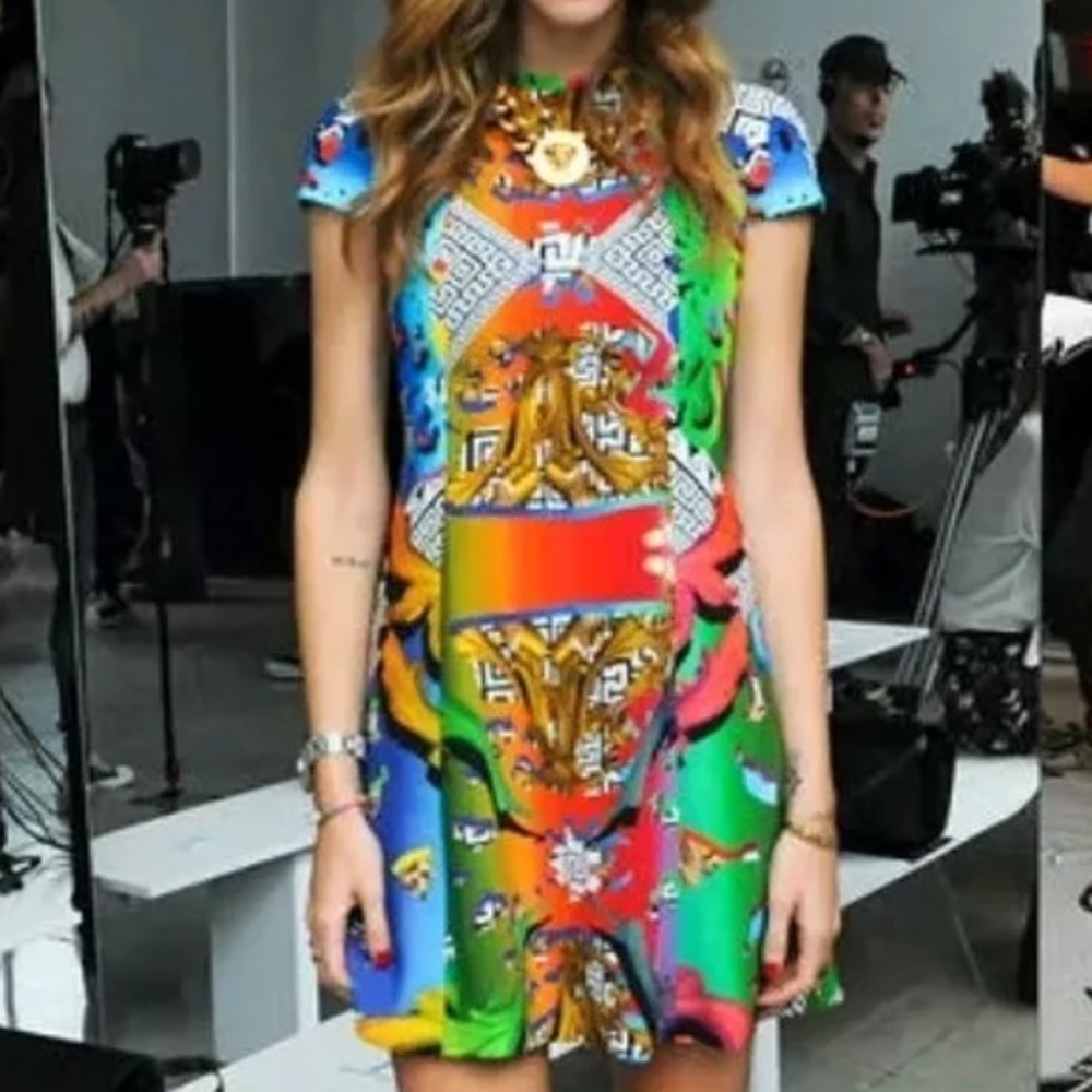 Versace Versus Baroque Multicoloured Dress - Size IT 42